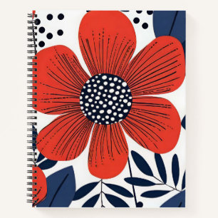 Cuaderno Flor roja gigante