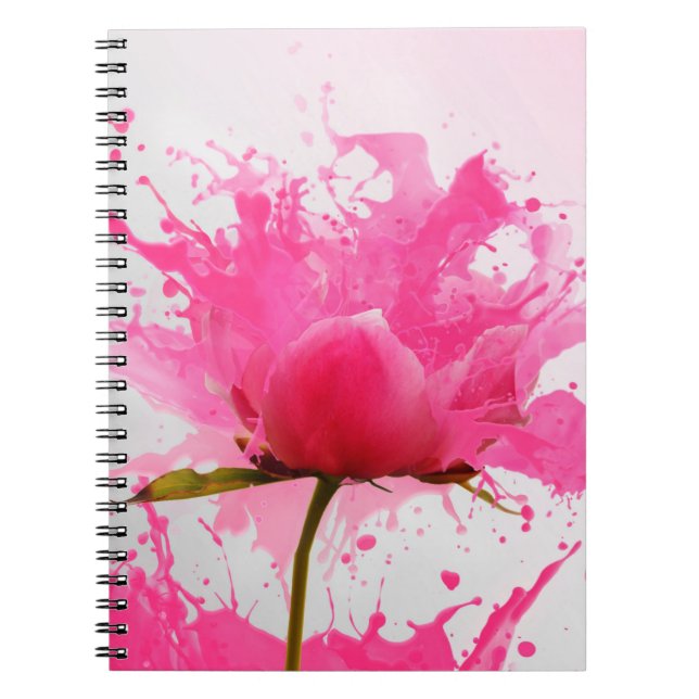 Cuaderno Flor rosa Abstract Paint Splatt (Frente)