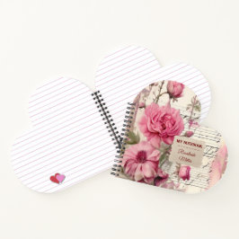 Cuaderno Flor rosa acuarela chic