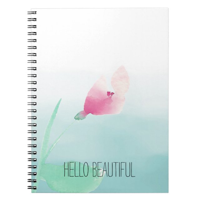 Cuaderno Flor rosa Aqua Ombre (Frente)