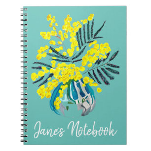 Cuaderno Flor rosa arte moderno de inspiración japonesa