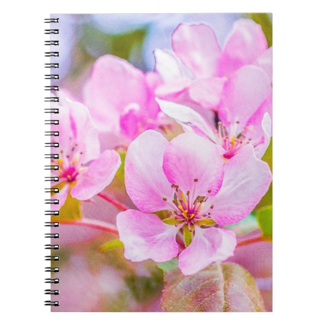 Cuaderno Flor rosa de manzana (Frente)