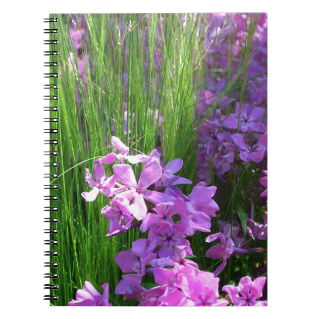 Cuaderno Flor rosa de verano y hierba (Frente)