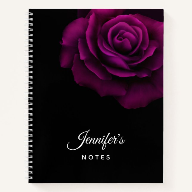 Cuaderno Flor rosa gótica morada-roja (Anverso)