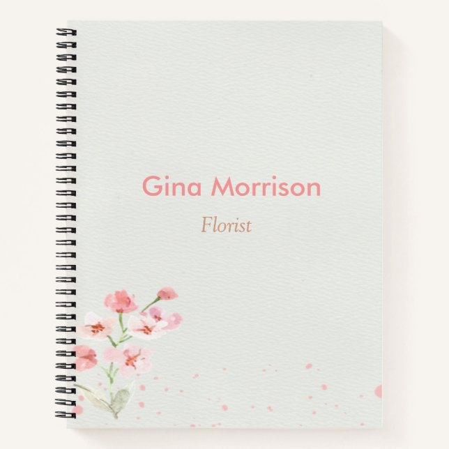 Cuaderno Flor rosa gris (Anverso)