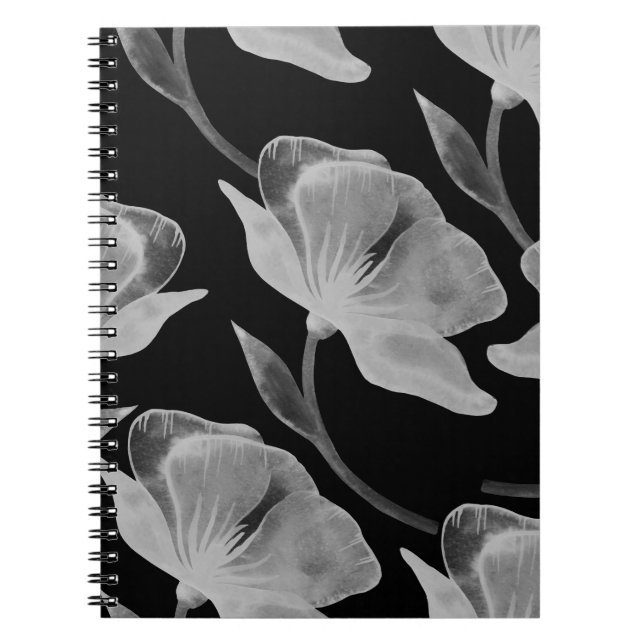 Cuaderno Flor rosa ilustracion acuarela transparente (Frente)