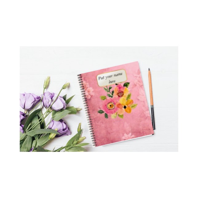 Cuaderno Flor rosa vintage (Subido por el creador)