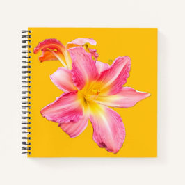 Cuaderno Flor rosa y amarilla