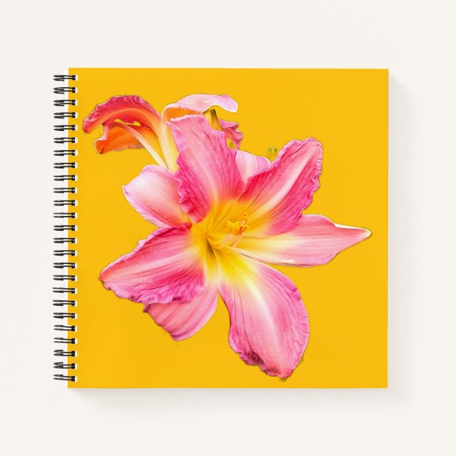 Cuaderno Flor rosa y amarilla (Anverso)
