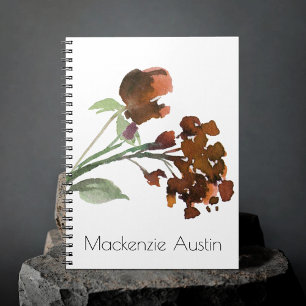 Cuaderno Flor salvaje Terracotta Naranja Personalizado Bo