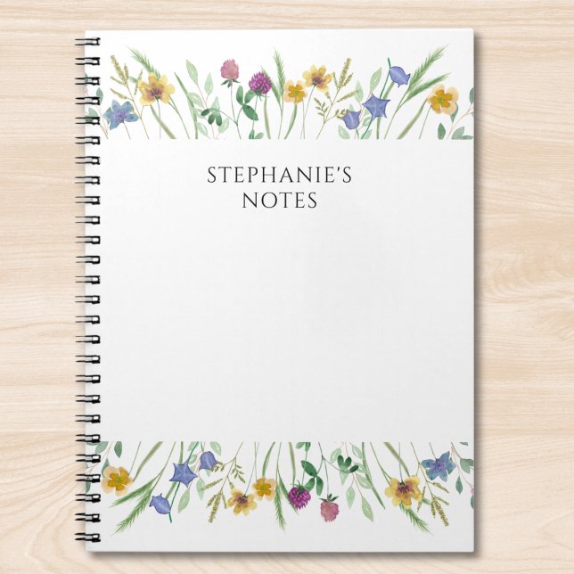 Cuaderno Flor Silvestre Acuarela Personalizada (Subido por el creador)