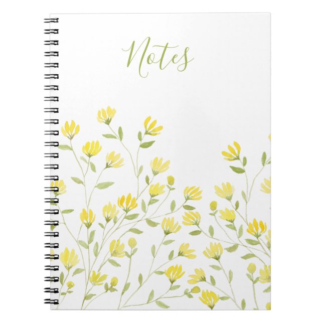 Cuaderno Flor silvestre amarillo acuarela (Frente)