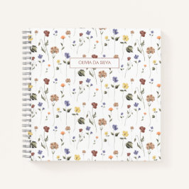Cuaderno Flor silvestre Boho Floral | Personalizado