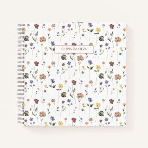 Cuaderno Flor silvestre Boho Floral   Personalizado