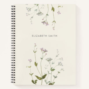 Cuaderno Flor silvestre bucal floral personalizada