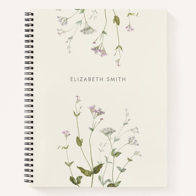 Cuaderno Flor silvestre bucal floral personalizada (Anverso)