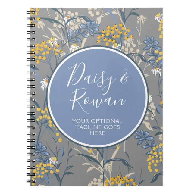 Cuaderno Flor silvestre de margarita y flor amarilla (Frente)