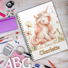 Cuaderno Flor silvestre de unicornio pastel caprichosa