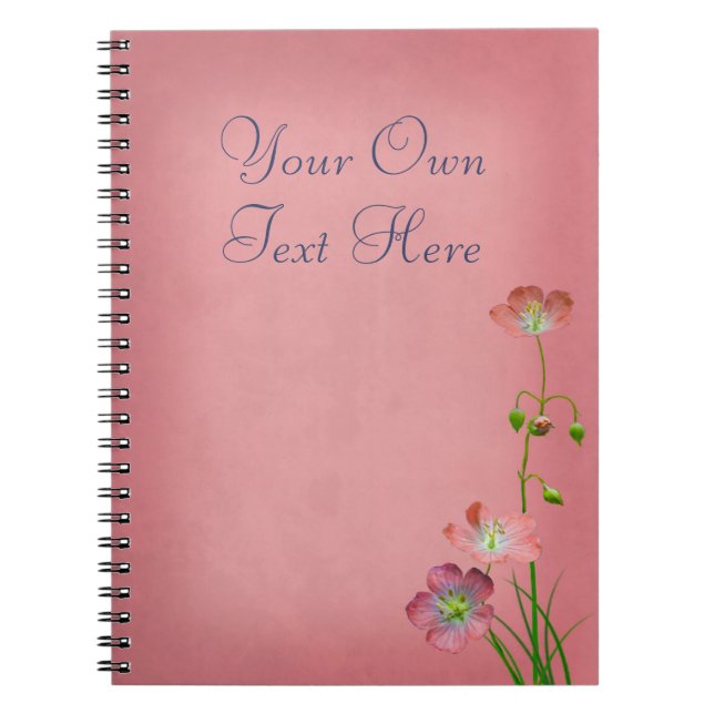 Cuaderno Flor silvestre rosa en Borgoña (Frente)