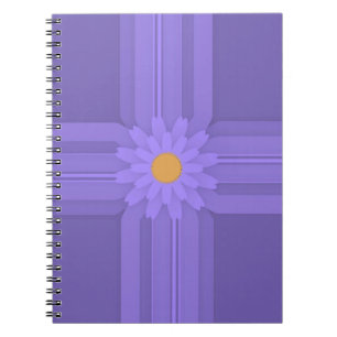 Cuaderno Flor simple morada en cruz moderna