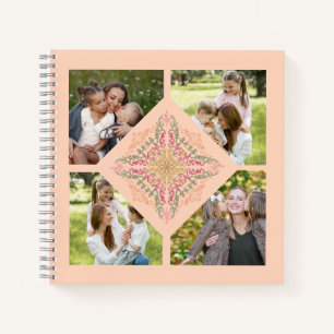 Cuaderno Flor Soft melocotón caleidoscópico Script Mejor Ma