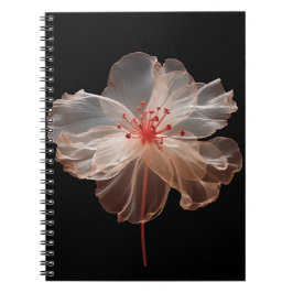 Cuaderno Flor translúcida elegante sobre negro