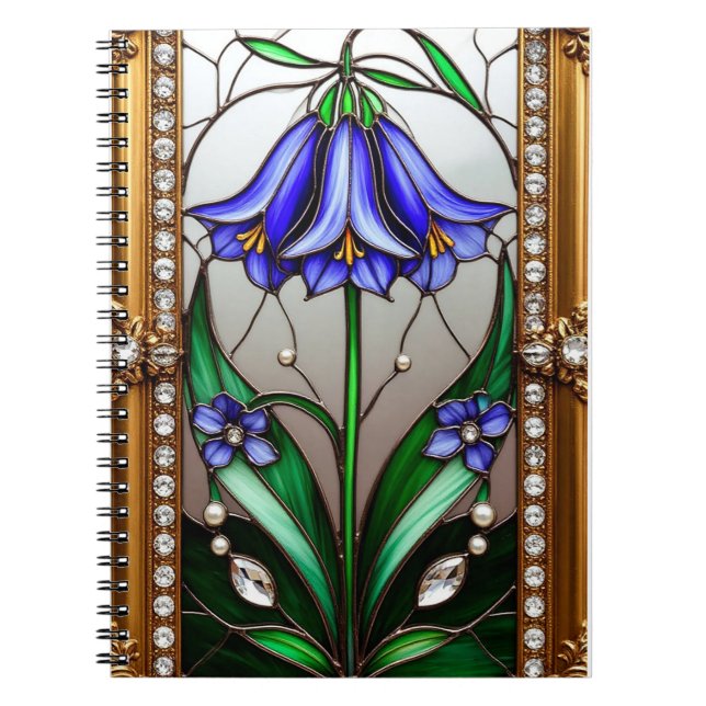 Cuaderno Flor vibrante enmarcada de forma ornamentada (Frente)