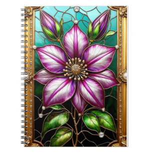 Cuaderno Flor vibrante ornamentalmente enmarcada