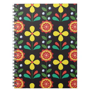 Cuaderno Flor vintage retro vintage líneas verticales a la 