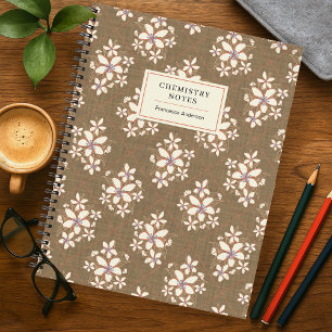 Cuaderno Flor Vintage Rústico Texturizado Estudiante Person