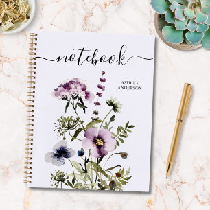 Cuaderno Flor violeta Bouquet acuarela Flora