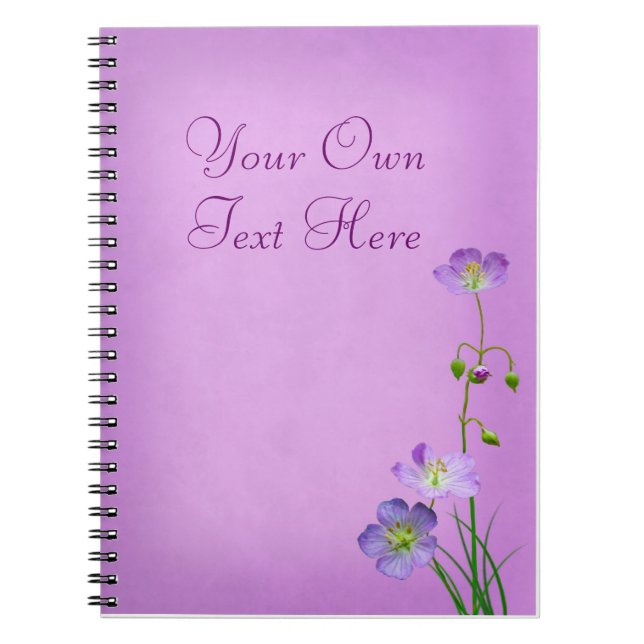Cuaderno Flor violeta en morado (Frente)