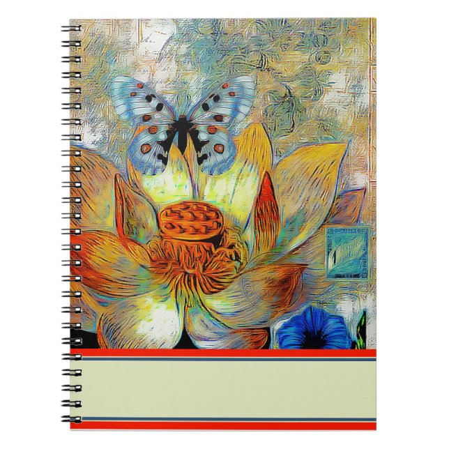 Cuaderno Flor y mariposa artística (Frente)