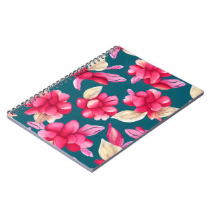 Cuaderno Flora acuática rosa pastel