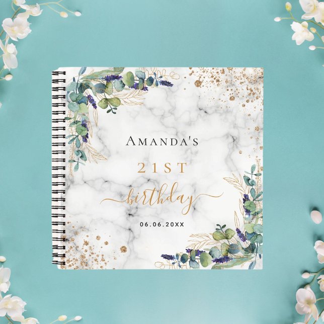 Cuaderno Flora de eucalipto de mármol de cumpleaños (Subido por el creador)