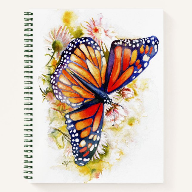 Cuaderno Flora de mariposa monarca (Anverso)