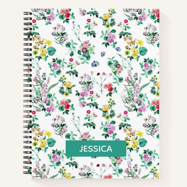 Cuaderno Flora de verano de Bonito ligera personalizada (Anverso)
