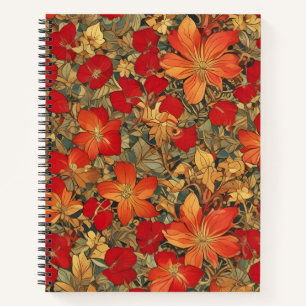 Cuaderno Flora en Rojo y Oro