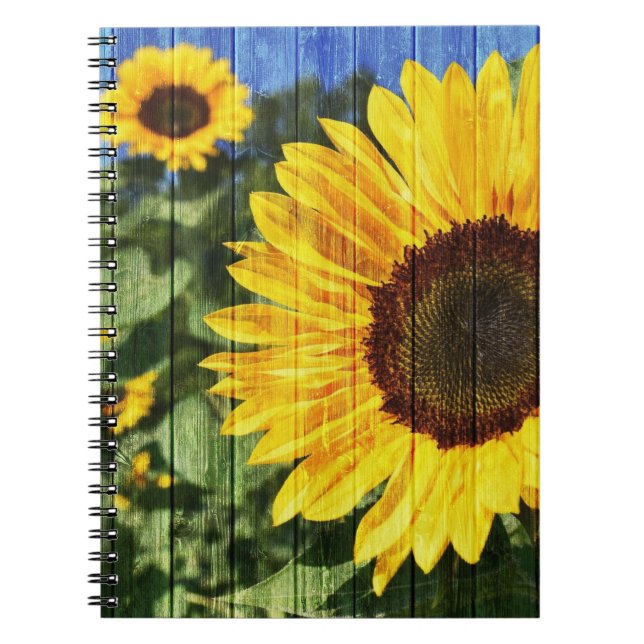 Cuaderno Flora pintada de girasoles (Frente)