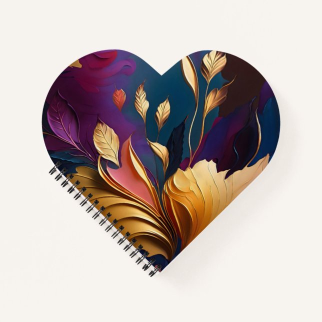 Cuaderno Floración Dorada – Composición Floral Abstracta (Anverso)