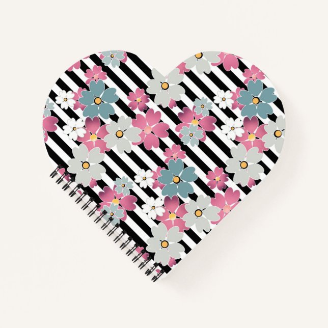 Cuaderno Floral, a rayas (Anverso)