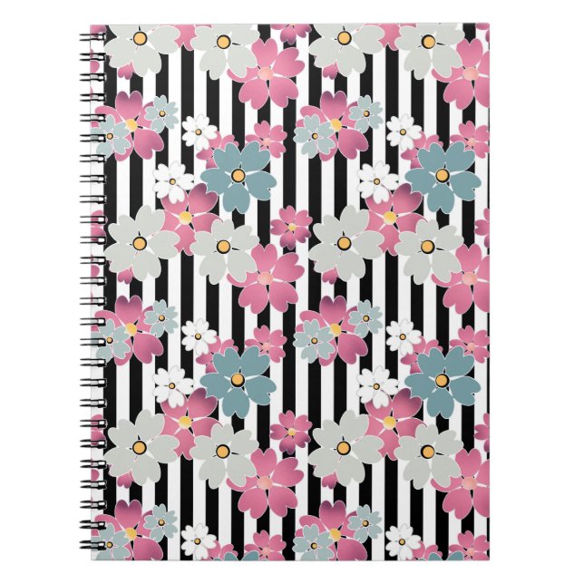 Cuaderno Floral, a rayas (Frente)