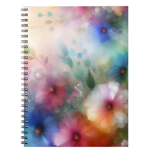 Cuaderno Floral abstracto en estilo acuarela (Frente)