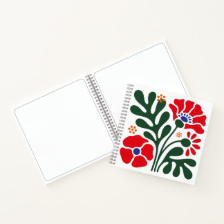 Cuaderno Floral Abstracto en Negrita con Motivo de