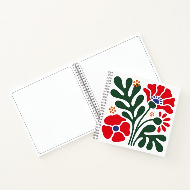 Cuaderno Floral Abstracto en Negrita con Motivo de (Interior)