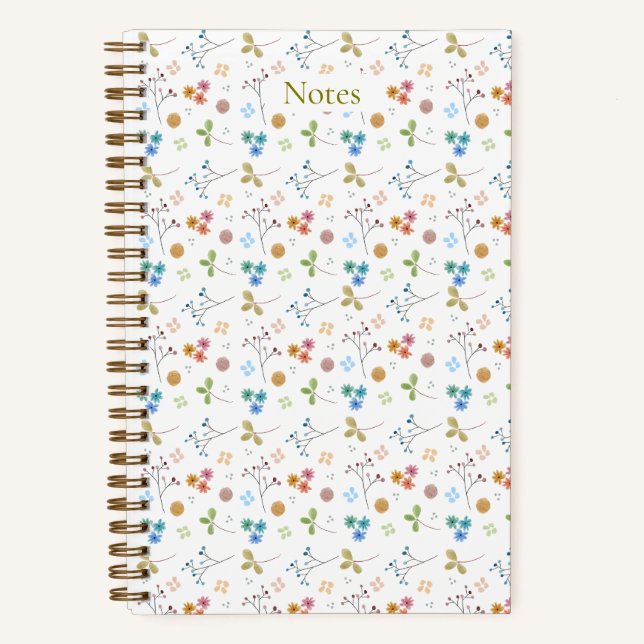 Cuaderno Floral Acuarela - Amarillo (Anverso)