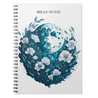 Cuaderno Floral acuarela Celestial Personalizada