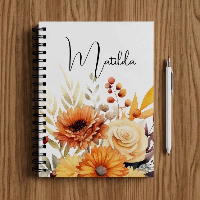 Cuaderno floral acuarela personalizada (Subido por el creador)