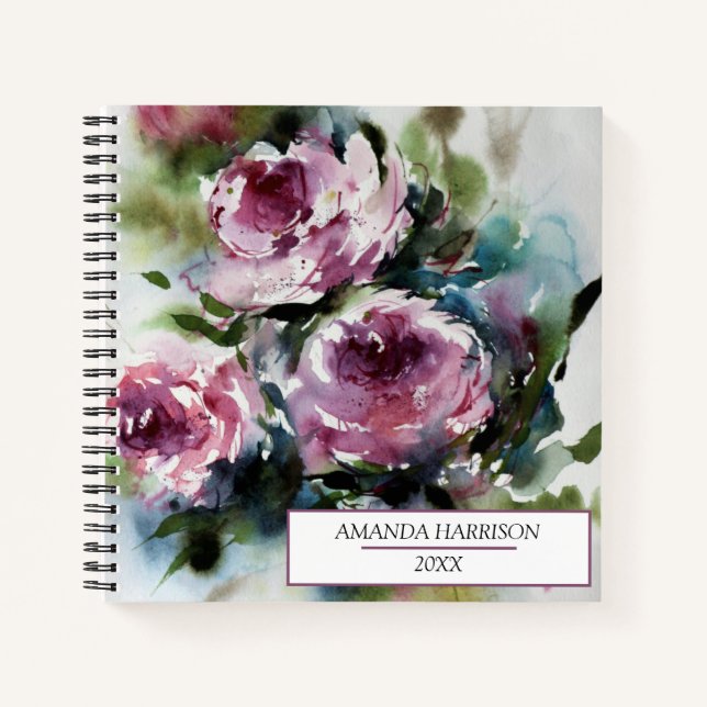 Cuaderno Floral acuática elegante (Anverso)