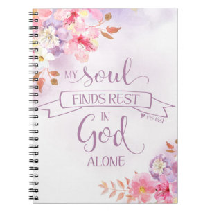 Cuaderno Floral acuática, mi alma encuentra el resto - Ps 6